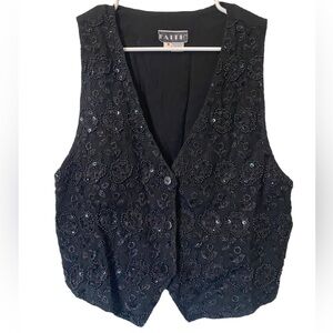 Vintage Black Beaded Vest